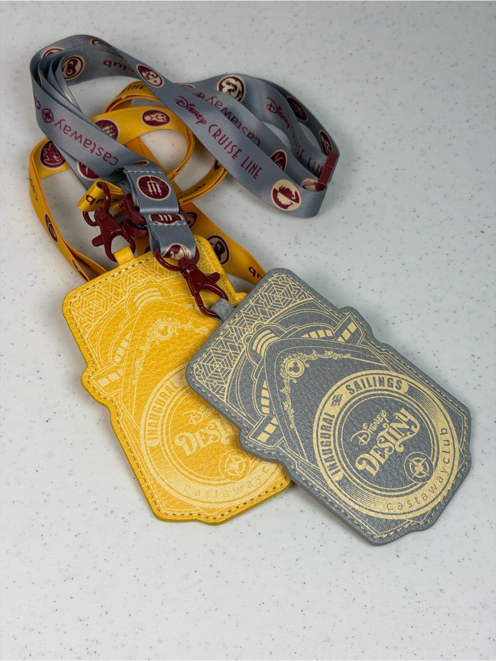 Disney Cruise Line Destiny Inaugural Sailings Castaway Club Lanyard Set of 2